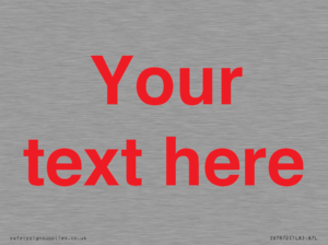 Custom blank information sign. Red text, plain background